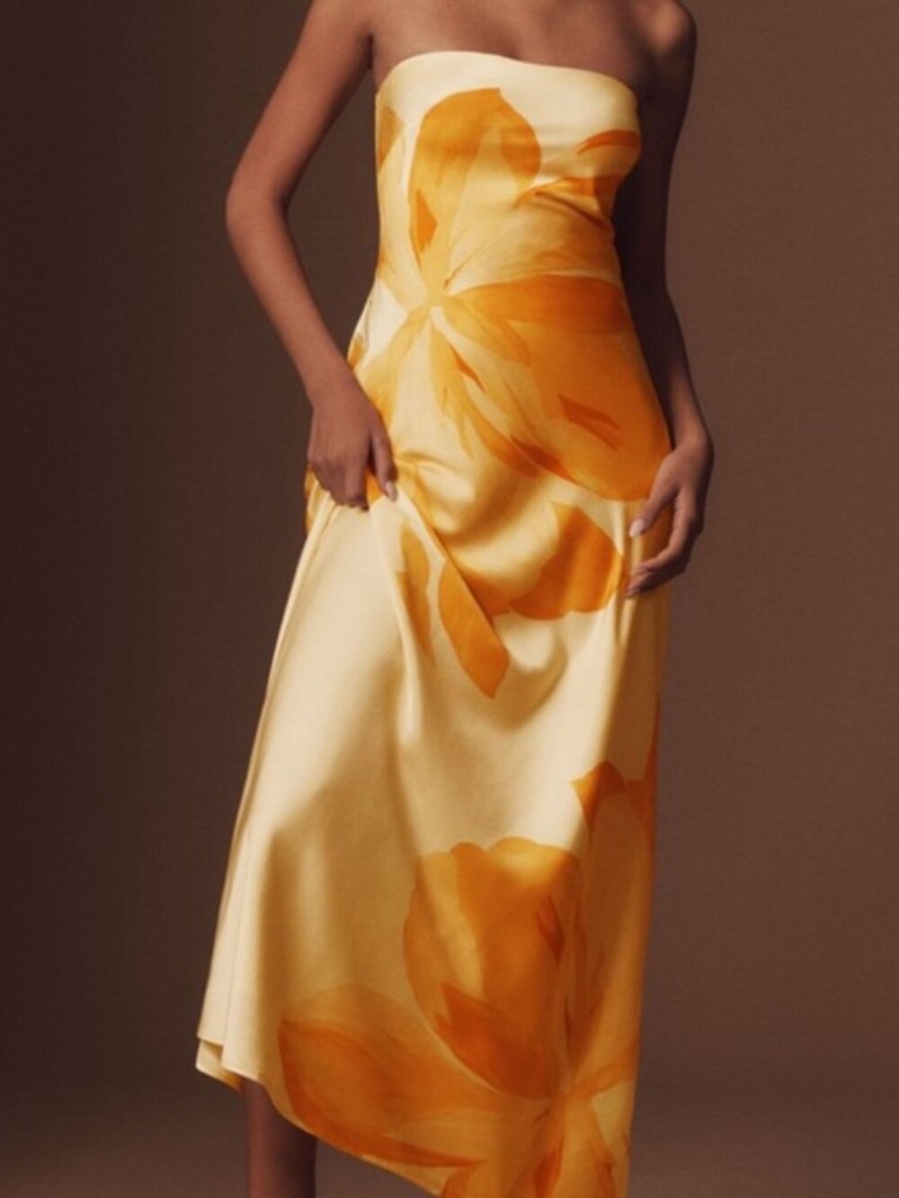 Floral Strapless Dress Anthropologie